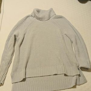 Ice blue knit turtleneck